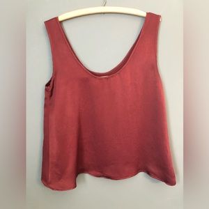 ZARA Burgundy Tank Top Size M